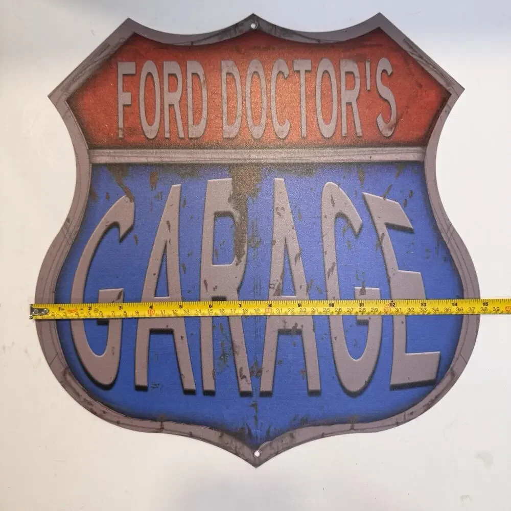 Ford Doctor's Garage Shield Shaped Sign Tin Sign Shop for Man Cave Garage Shop